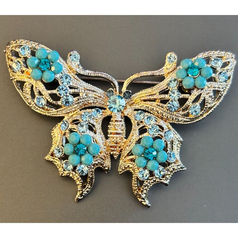 Vintage SP WLIND Silver Tone Butterfly Brooch